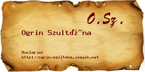 Ogrin Szultána névjegykártya